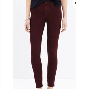 MADEWELL 9" High-Rise Red Skinny Jeans Size 26